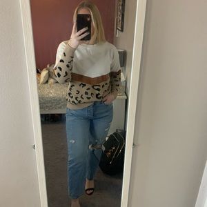 SHEIN cheetah block sweater